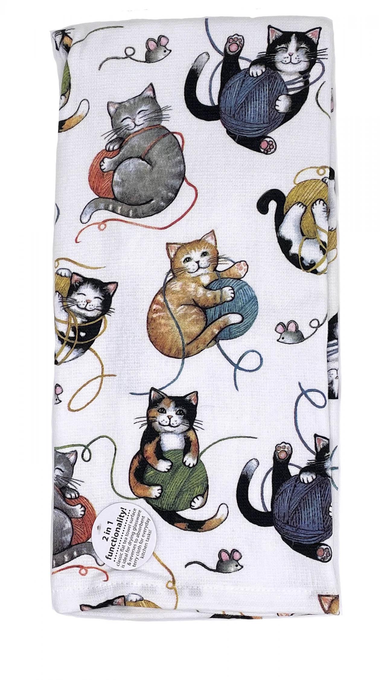 Playful Toss Cat Kitchen Towel