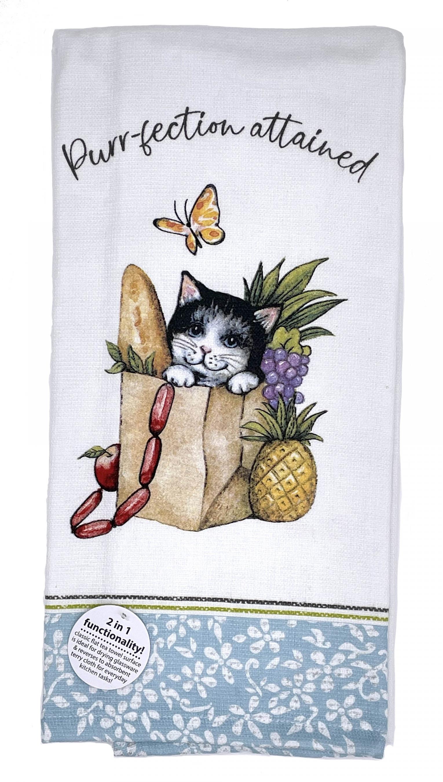 Purrfection Cat Kitchen Towel