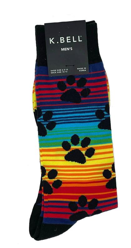 Rainbow Paw Print Men's socks